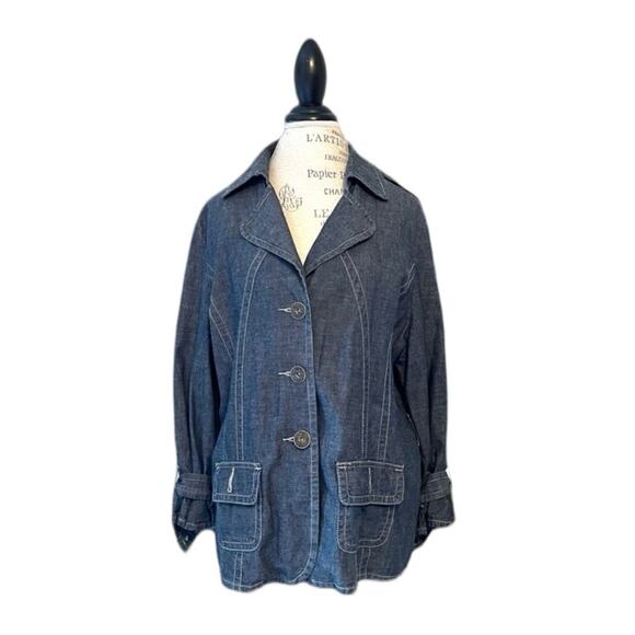 90's D.F.A. New York denim blazer jacket - Picture 2 of 9